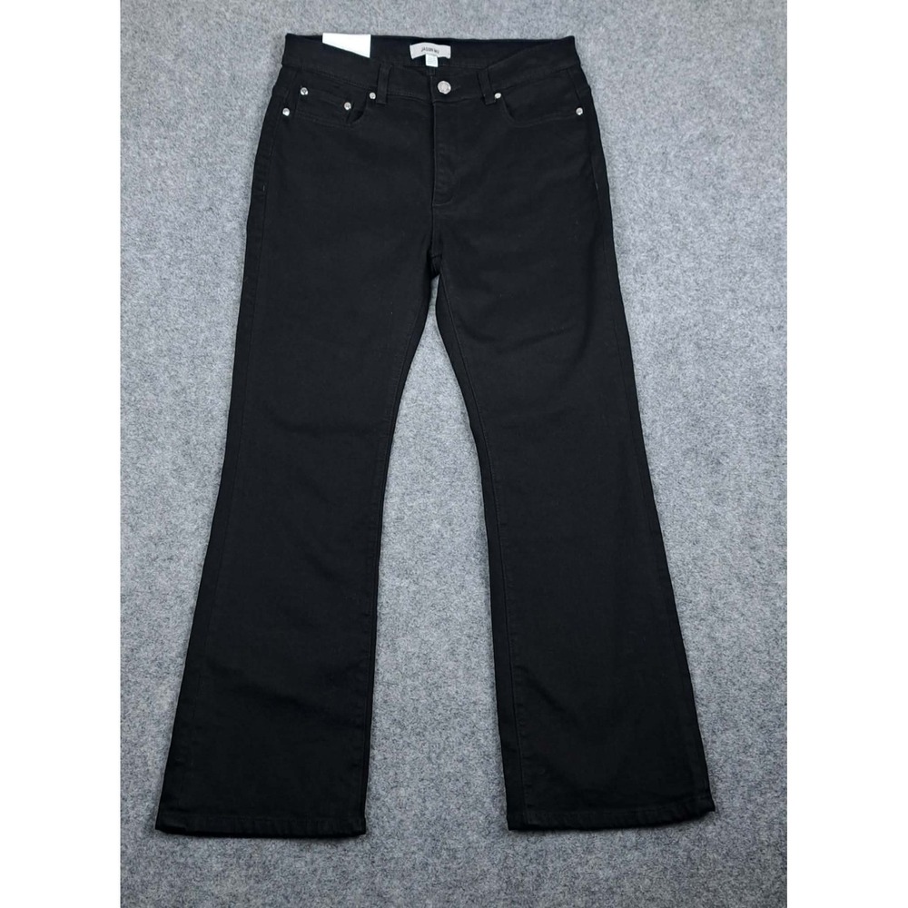 Jason Wu high-Rise Cropped Kick Bootcut Black Jeans Stretch Size 12 / 27‎